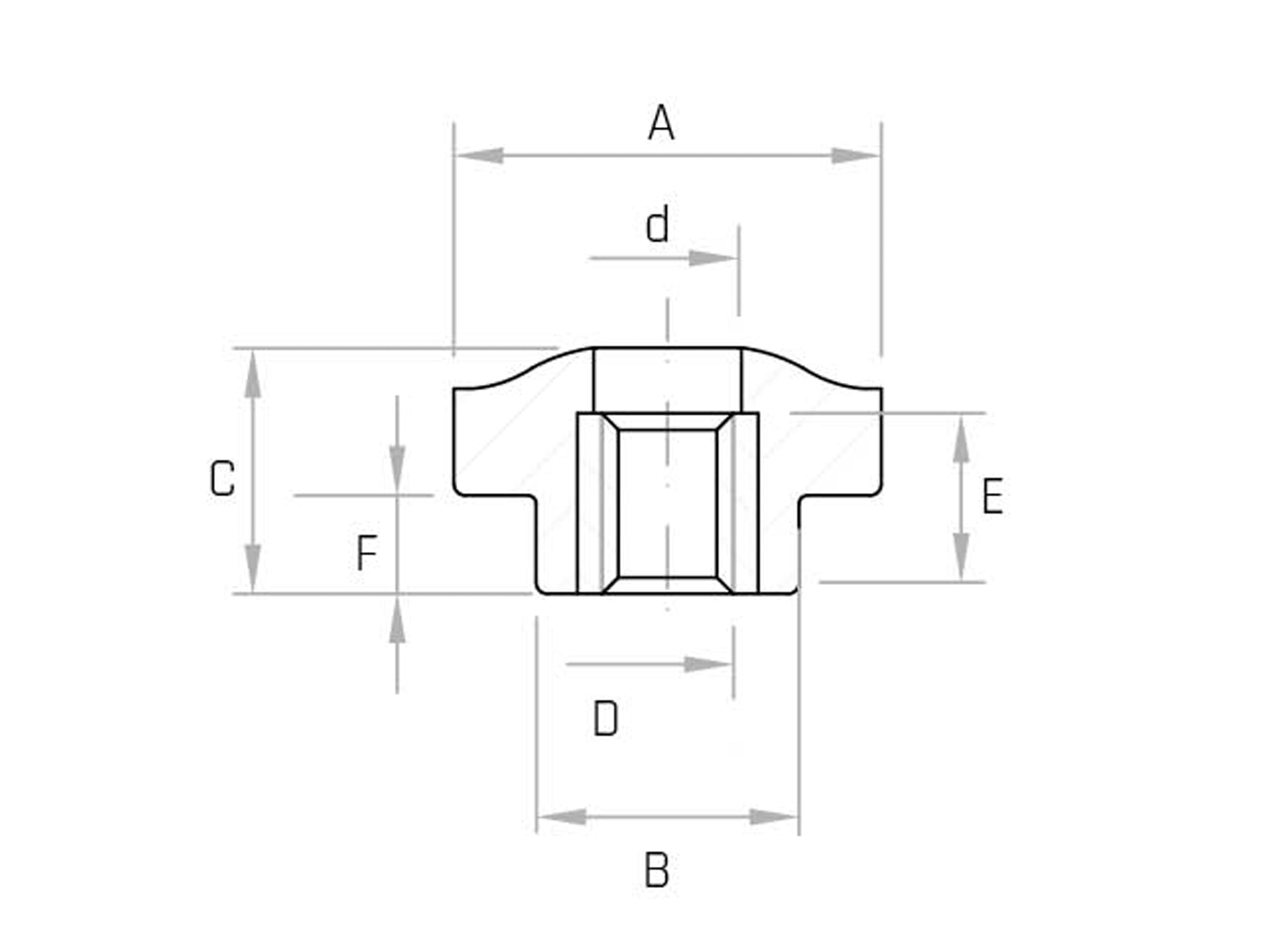 ZB/FP - Knurled handwheel with threaded through hole (Pack of 25 pcs) - Gamm ZB/FP - Knurled handwheel with threaded through hole (Pack of 25 pcs) - Gamm